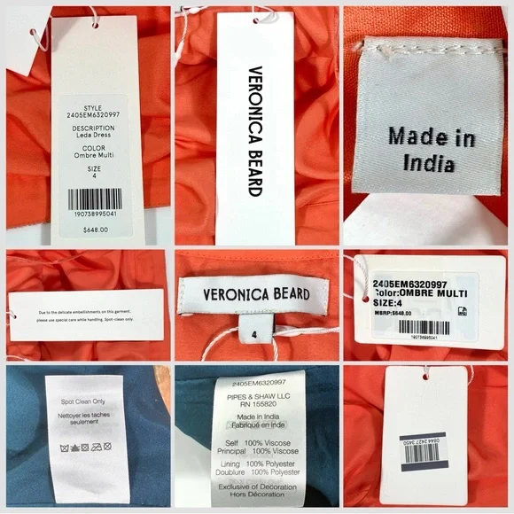 Veronica Beard Leda Sequin Midi Dress Ombre Multi 4 6 NWT Gradient Column Glam - Picture 6 of 17